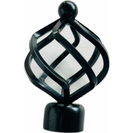 ORTIZ CURTAIN FINIAL F005 BLACK PACK OF 2