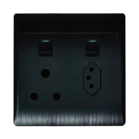 LARS SOCKET WITH TWIN PLUG 4*4 BLACK